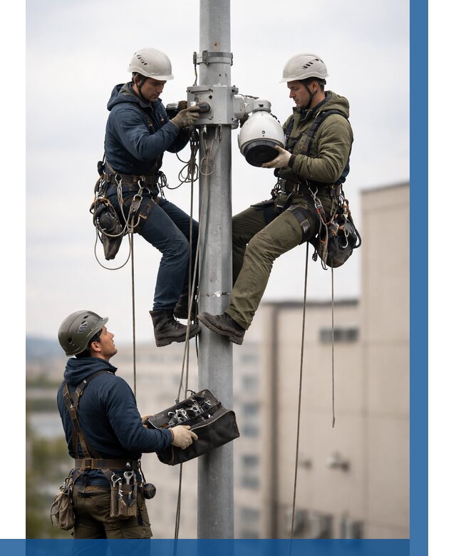 Установка видеокамер на мачте в Кургане от 8763 р. | ВЫСОТНИК-Крг