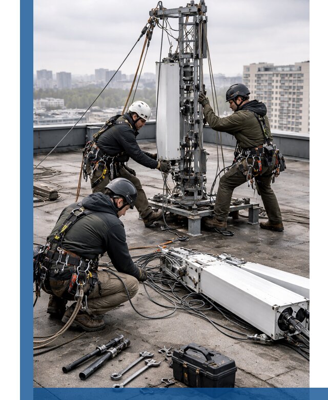 Демонтаж антенн на крыше зданий в Кургане с гарантией