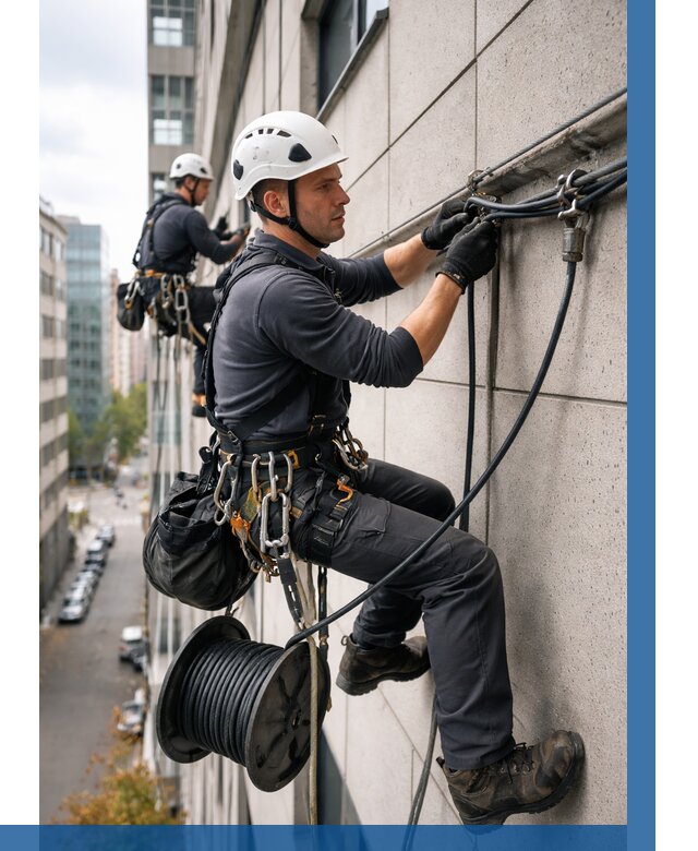 Прокладка кабеля по фасаду в Кургане от 361 р. | ВЫСОТНИК-Крг