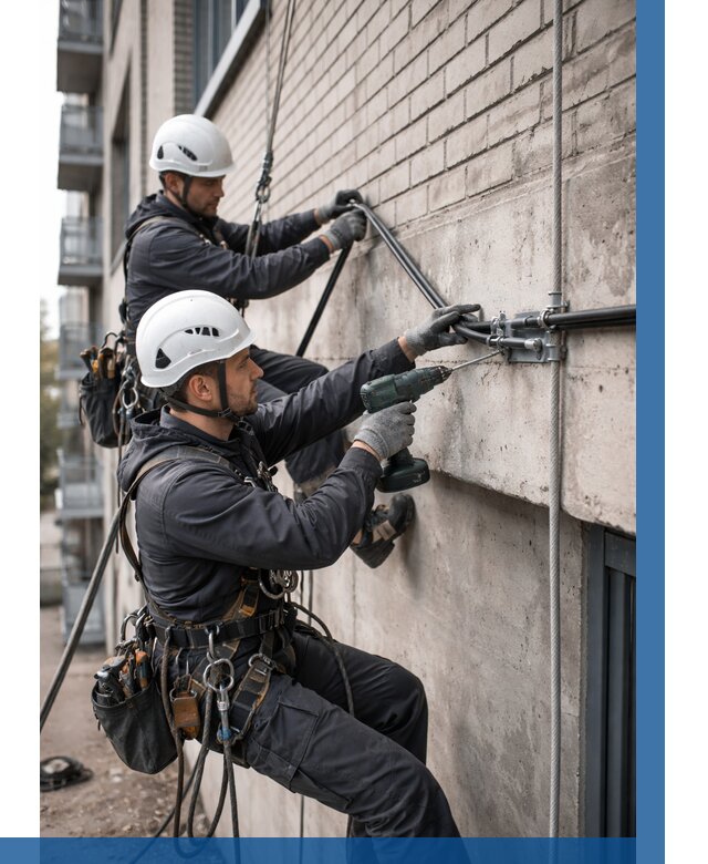 Крепление кабеля на фасаде в Кургане от 361 р. | ВЫСОТНИК-Крг