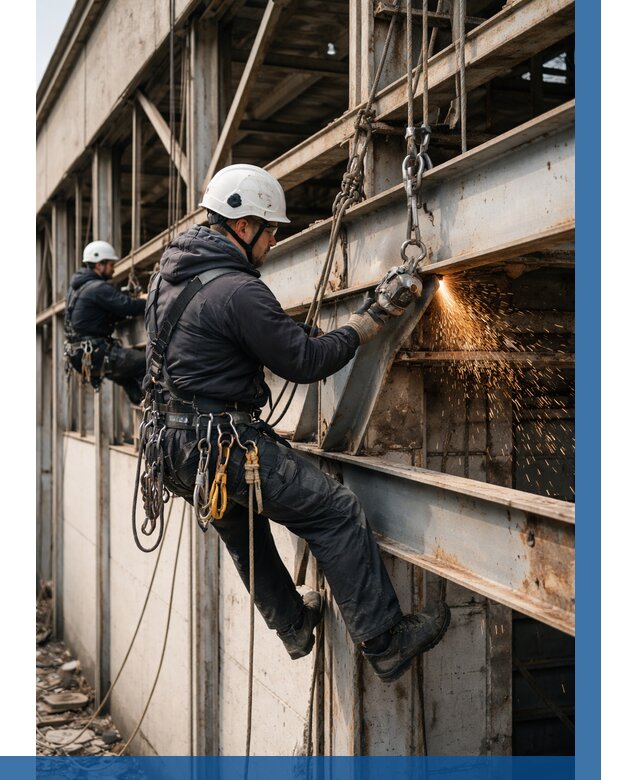 Демонтаж металлоконструкций на высоте в Кургане от 6701р. |ВЫСОТНИК-Крг