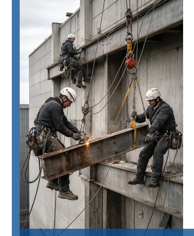 Демонтаж металлоконструкций на высоте в Кургане под ключ