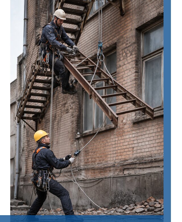 Демонтаж пожарной лестницы в Кургане от 12371 р. | ВЫСОТНИК-Крг