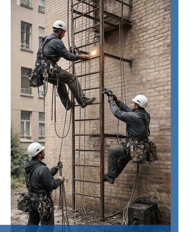 Ремонт пожарной лестницы в Кургане от 7732 р. | ВЫСОТНИК-Крг