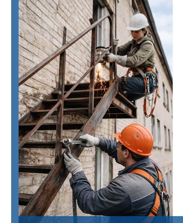 Ремонт и восстановление пожарных лестниц с выездом в Кургане