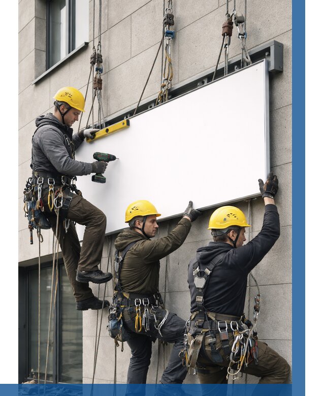 Монтаж рекламной вывески в Кургане от 8247 р. | ВЫСОТНИК-Крг