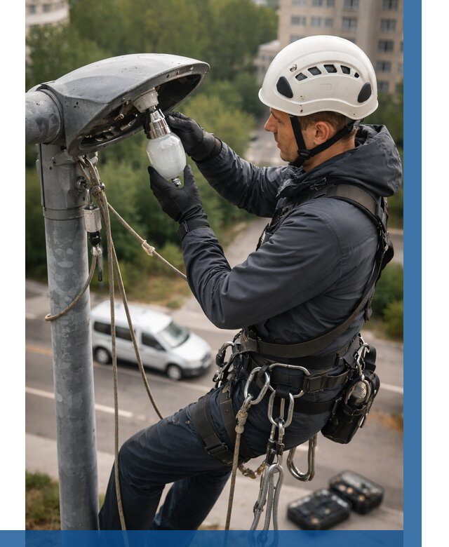 Замена ламп на высоте в Кургане от 2577 р. | ВЫСОТНИК-Крг