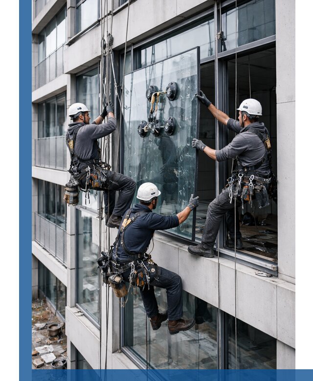 Фасадное остекление и монтаж витражей зданий в Кургане под ключ