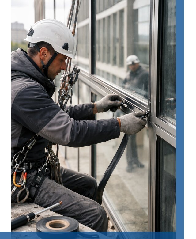 Ремонт витражных конструкций в Кургане от 3608 р. | ВЫСОТНИК-Крг