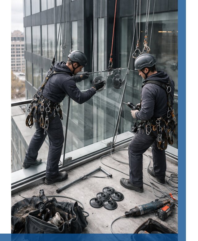 Монтаж стеклянных ограждений в Кургане от 2577 р. | ВЫСОТНИК-Крг