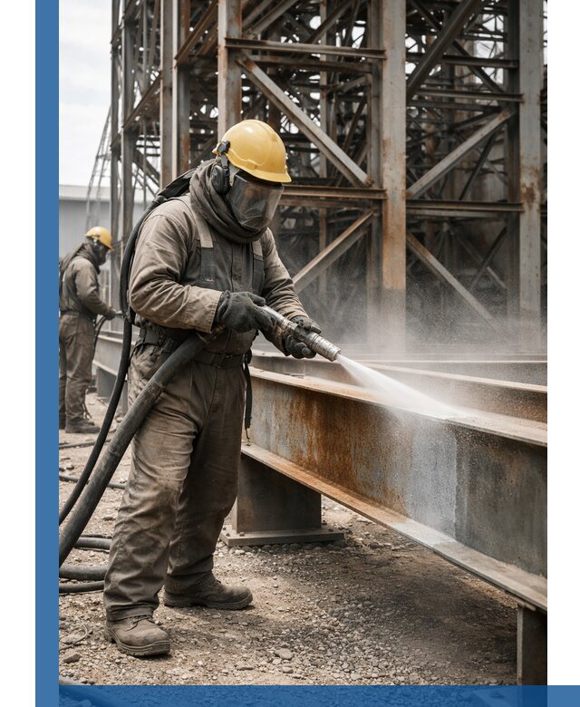 Пескоструйная очистка металлоконструкций в Кургане промышленная