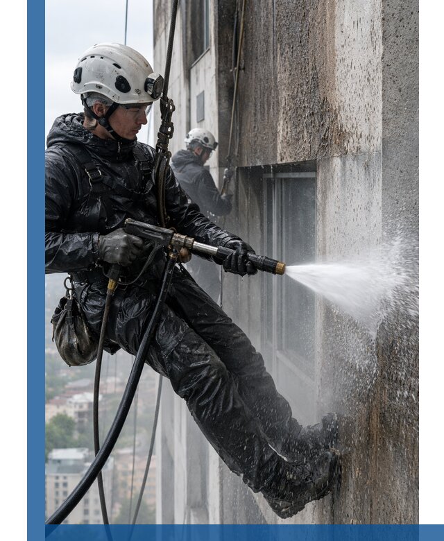 Гидроструйная очистка фасадов и конструкций в Кургане