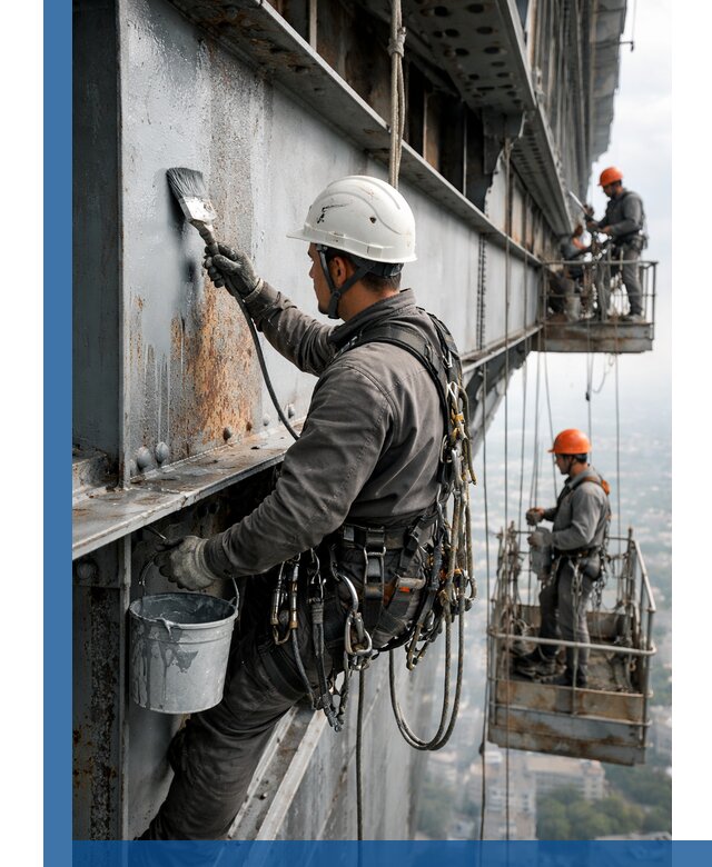 Покраска металлоконструкций на высоте в Кургане профессионально