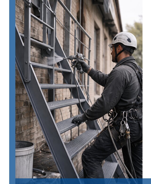 Покраска и антикоррозионная защита пожарных лестниц в Кургане