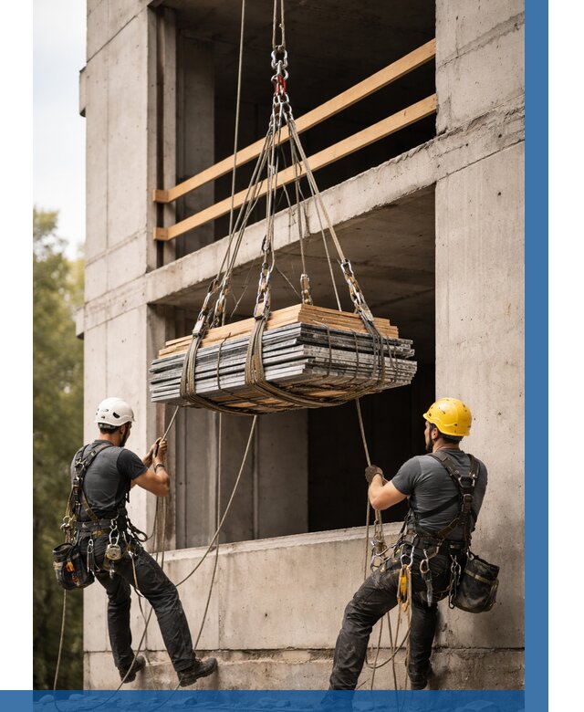 Подъем материала на этаж веревками в Кургане от 1546 р. | ВЫСОТНИК-Крг