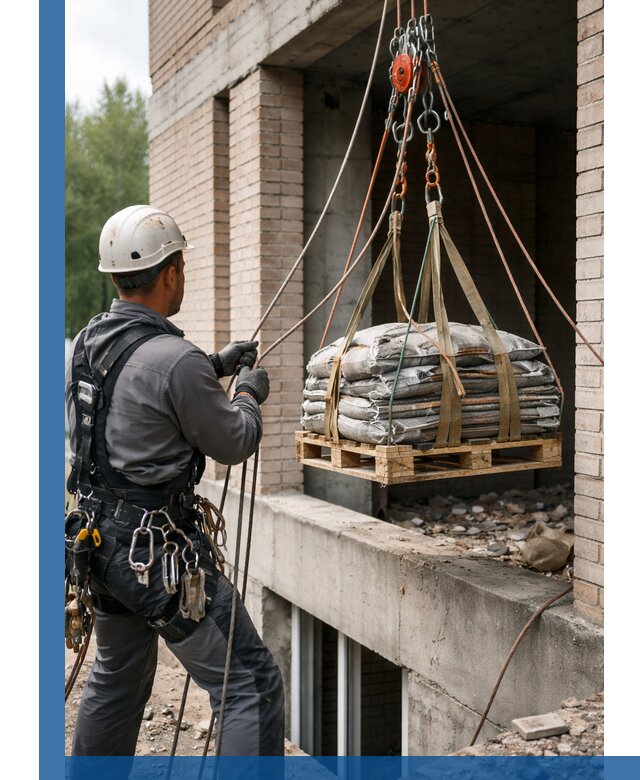 Подъем материалов на этаж веревками в Кургане оперативно