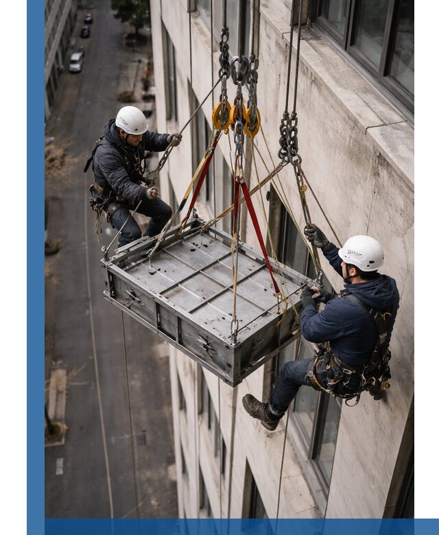 Спуск и подъем грузов по фасаду в Кургане для зданий
