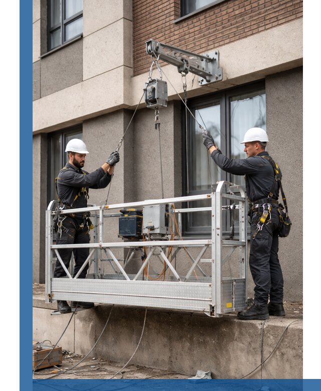 Монтаж и подъем фасадной люльки в Кургане с гарантией безопасности