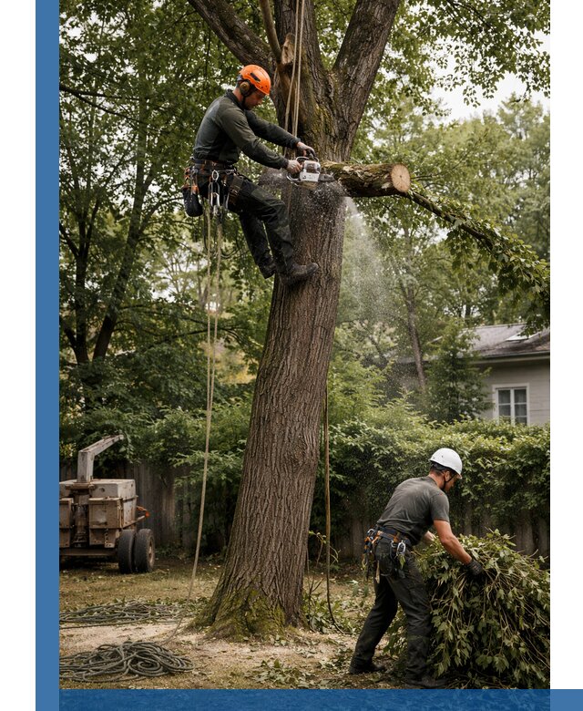 Кронирование деревьев в Кургане, безопасная высотная обрезка