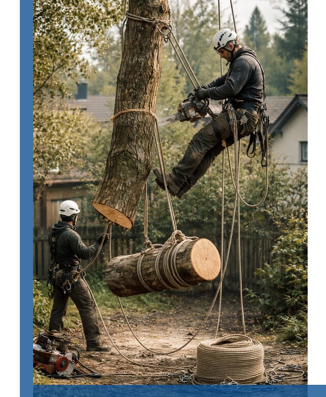 Валка деревьев частями в Кургане, безопасно и аккуратно