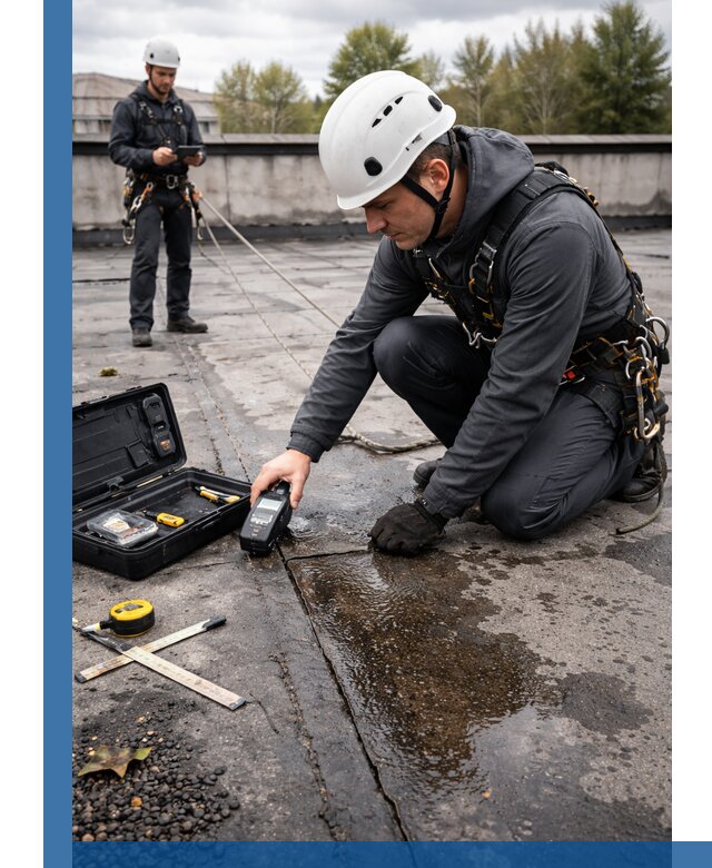 Обследование кровли на протечки и выявление дефектов в Кургане