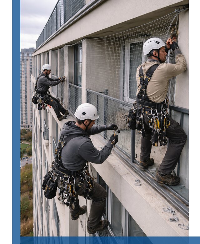 Профессиональный монтаж защитной сетки от птиц в Кургане