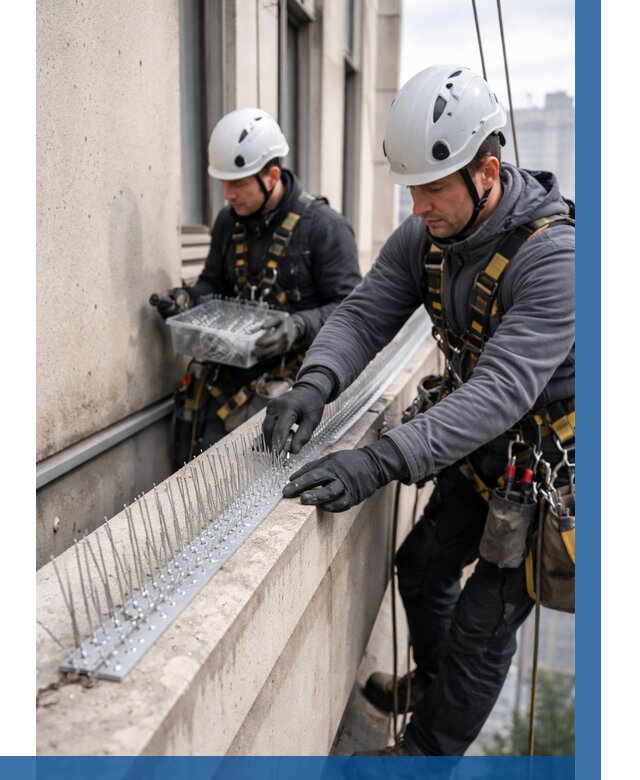 Установка шипов от птиц в Кургане от 876 р. | ВЫСОТНИК-Крг